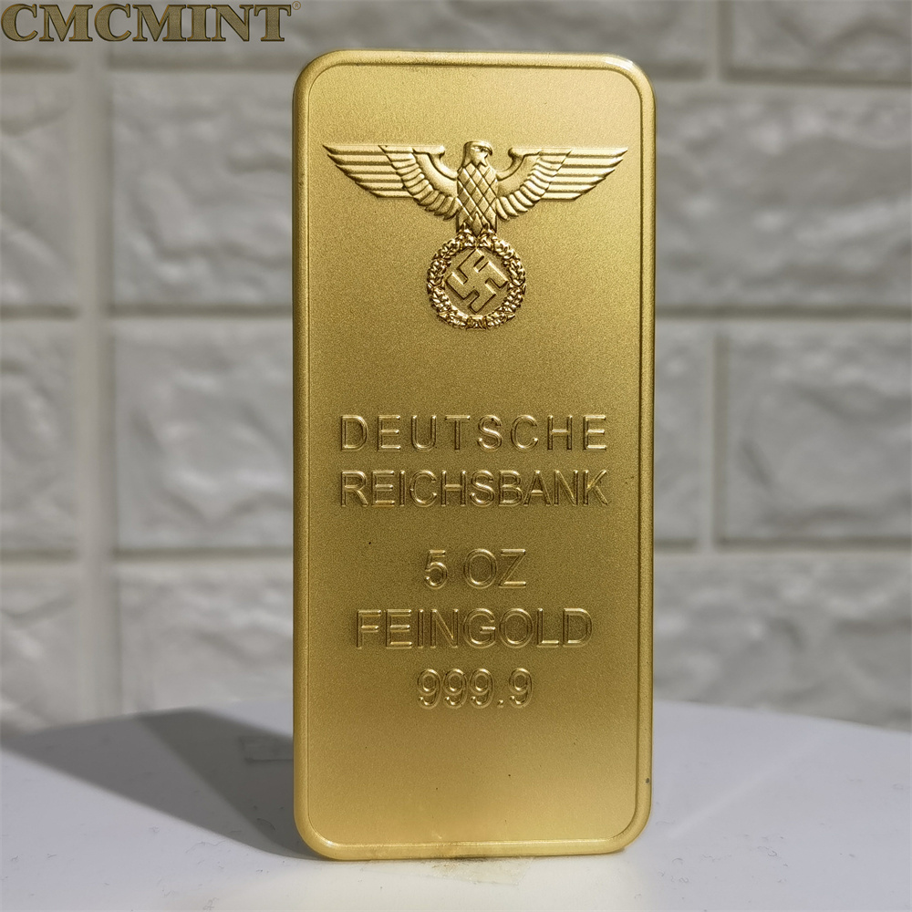 5 oz .100 Mils Gold Plated Gold Eagle Bar