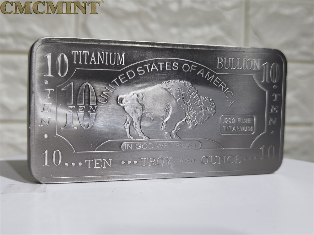 10 oz 999 Titanium Buffalo Bar
