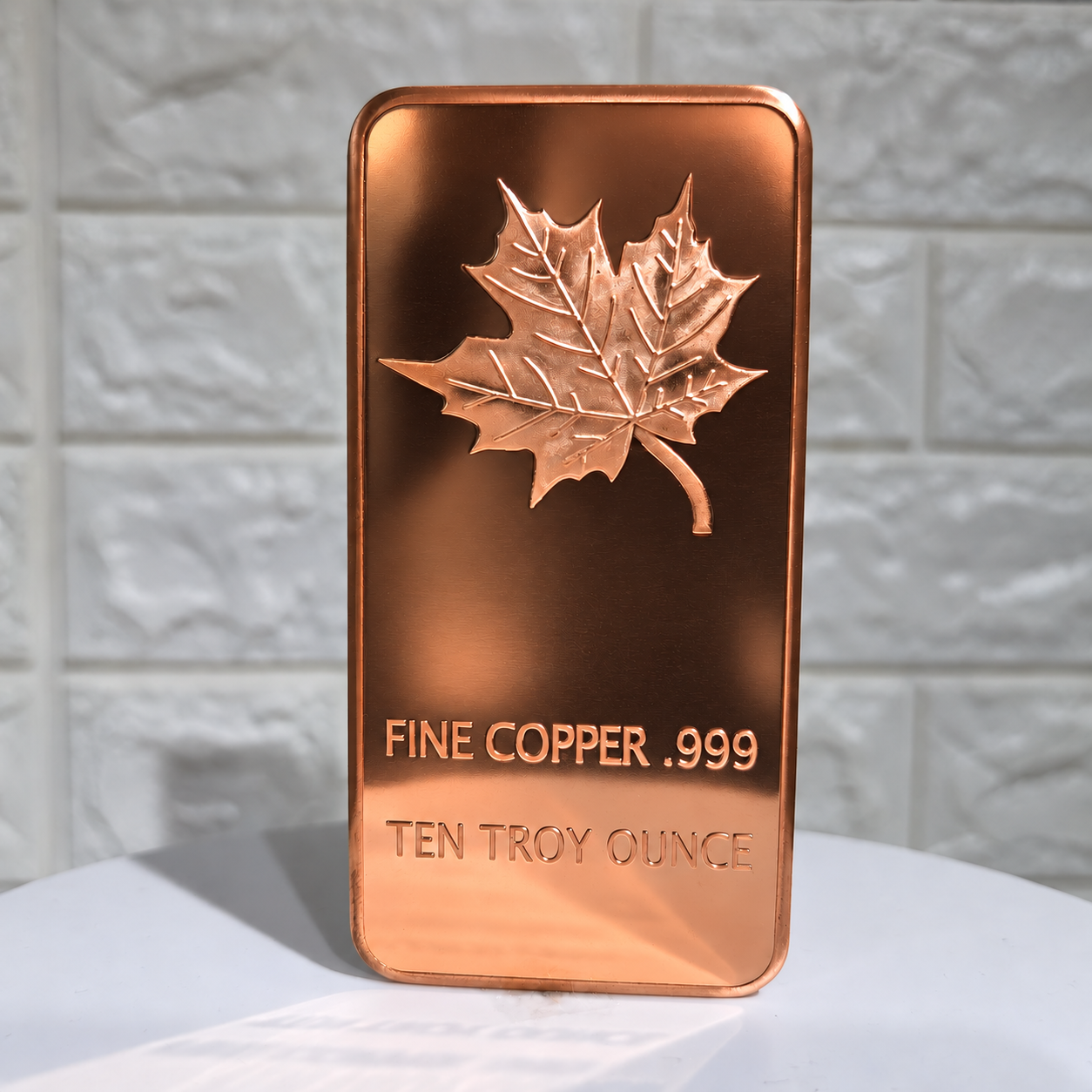 10 oz 999 Fine Copper Maple Leaf Bar